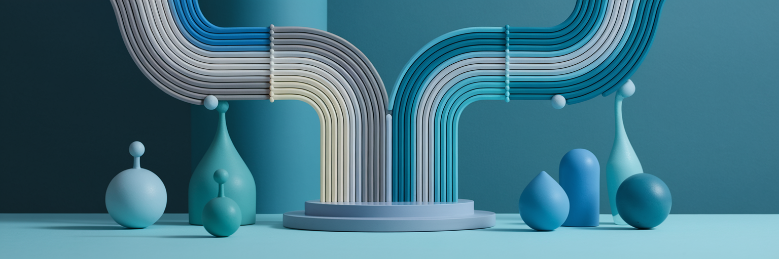 Abstract visual of real-time data synchronisation