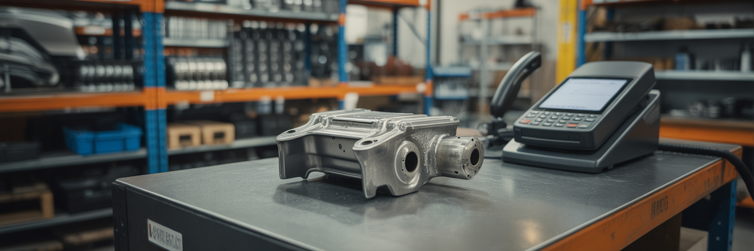 Automotive part on workbench with POS