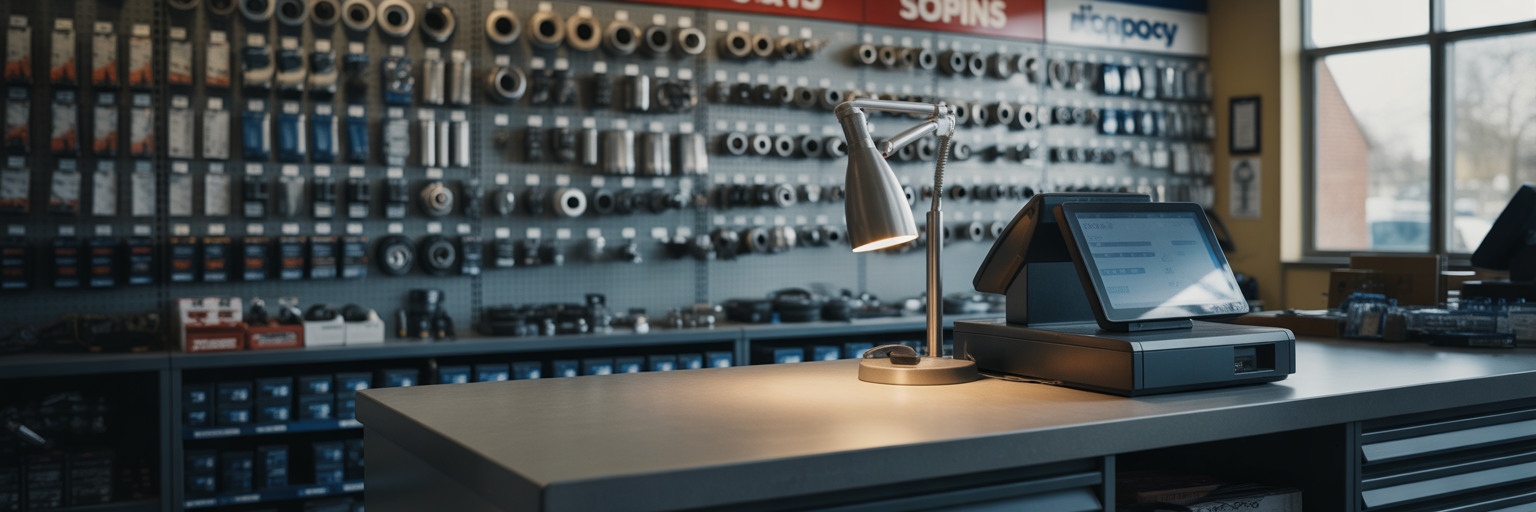 Specialist automotive parts counter with POS.