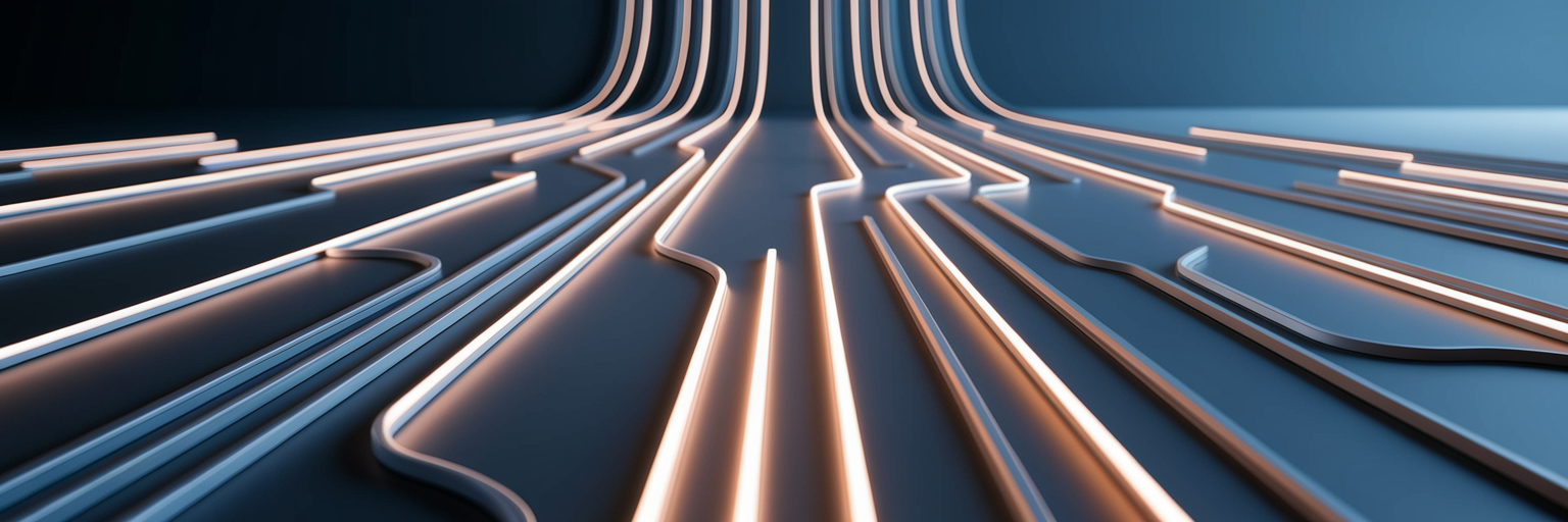 Abstract visual of streamlined data workflow.